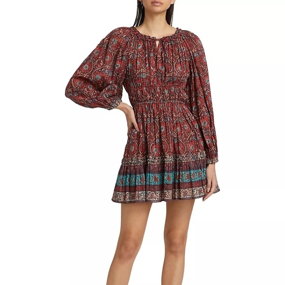 NWT Ulla Johnson  Val Botanical Shadow Stripe Dress 12 - Picture 1 of 16
